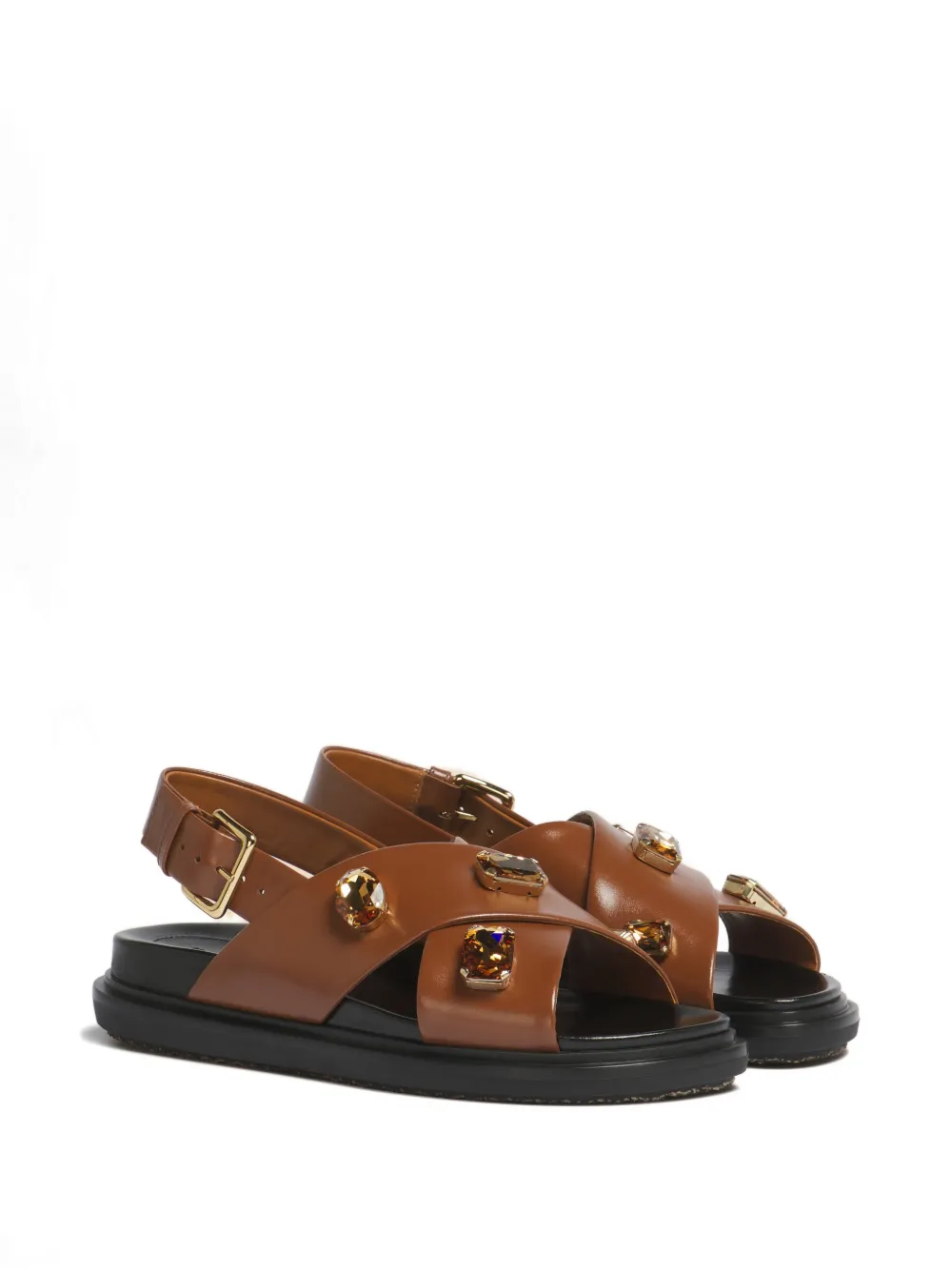 Marni Sandalen met kristallen Bruin