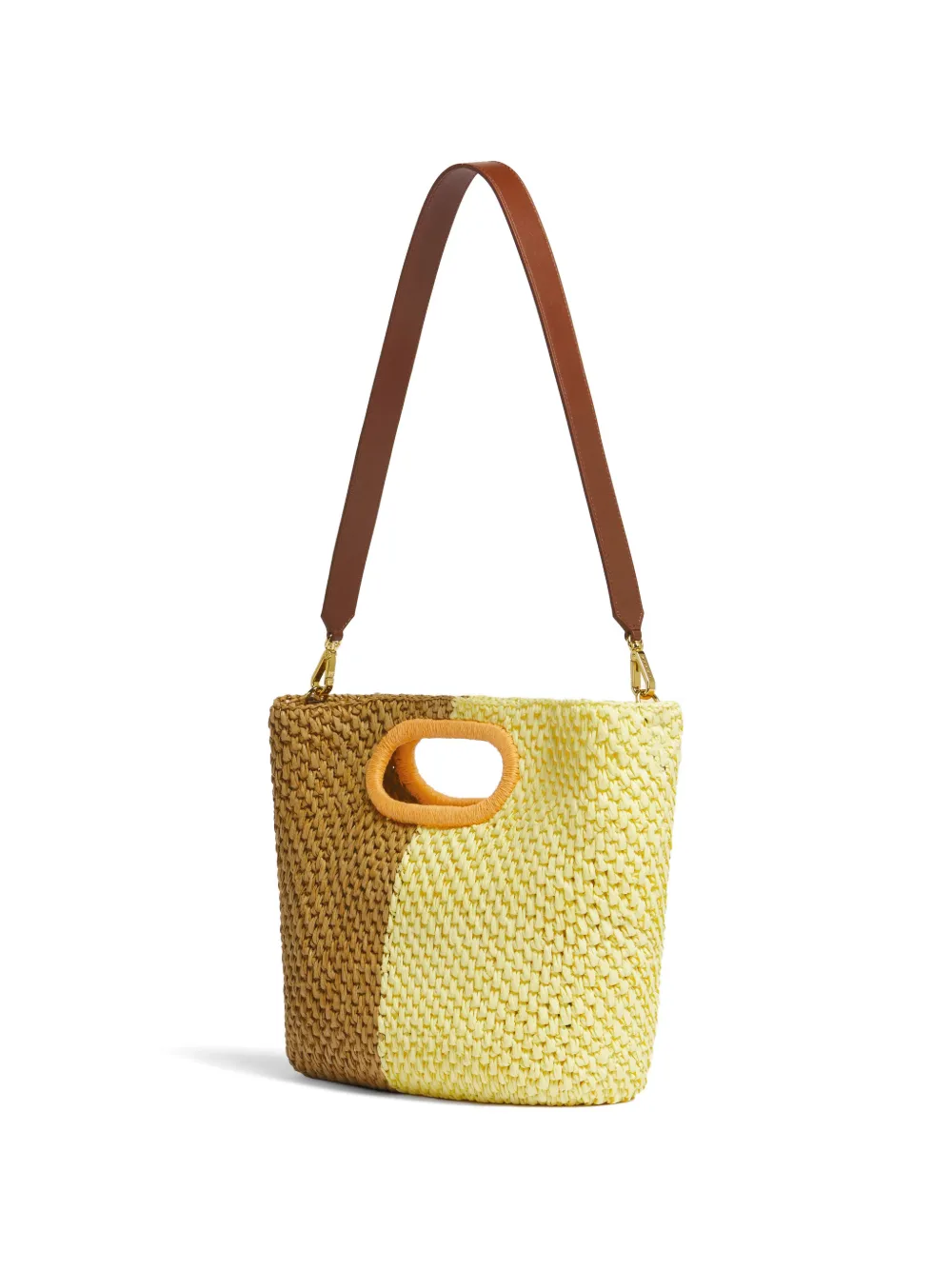 Marni Seaside raffia clutch Geel