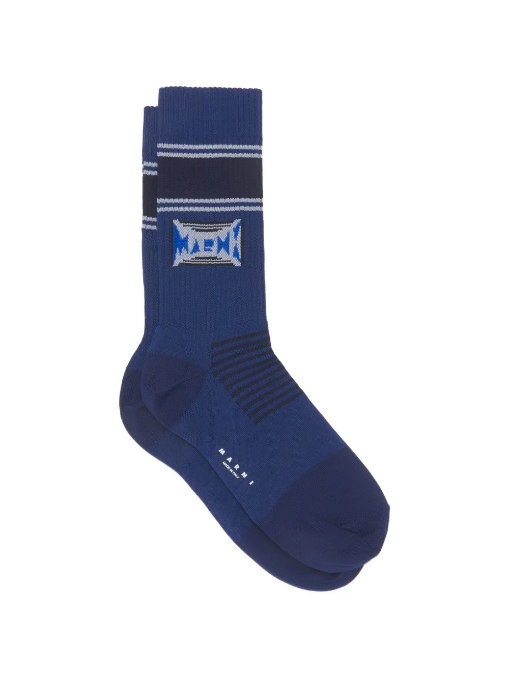 Marni striped cotton socks - Blu