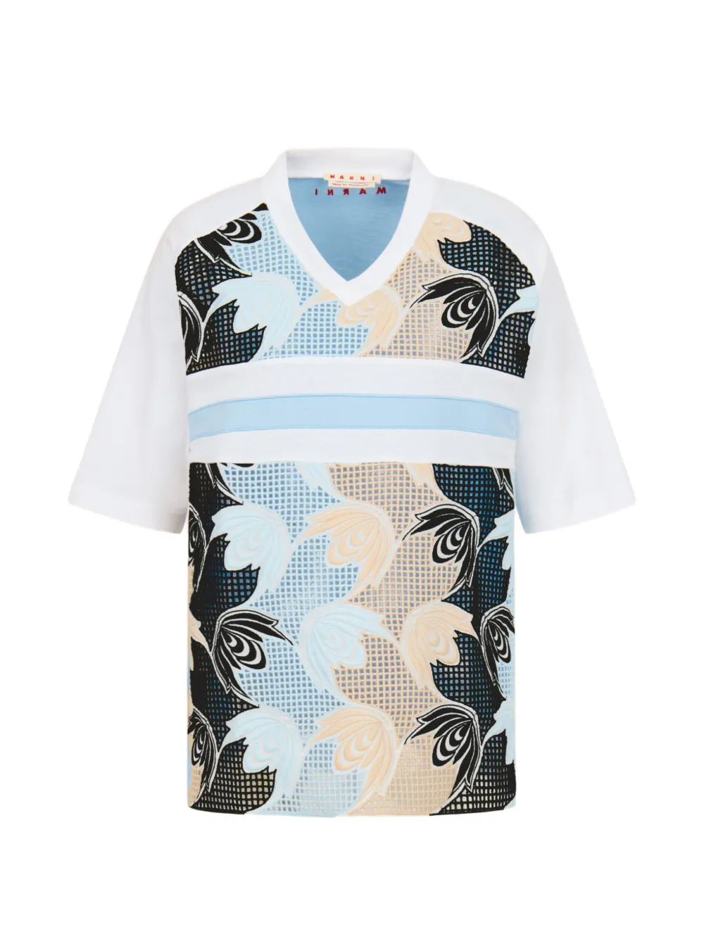 Marni broderie anglaise floral T-shirt - Bianco