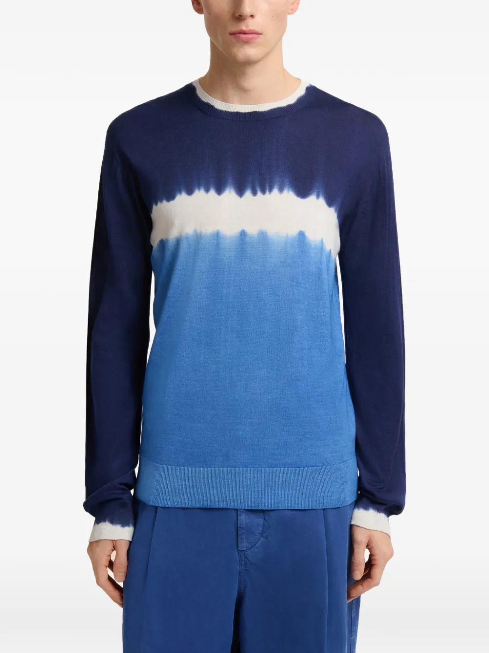 Marni Trui met ronde hals en tie-dye effect Blauw