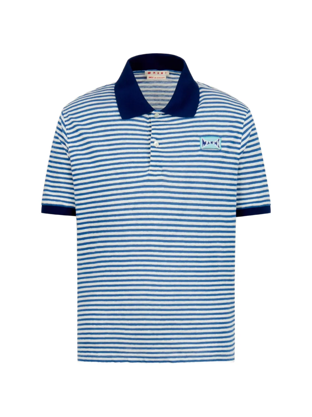 Marni Polo a righe con logo - Blu