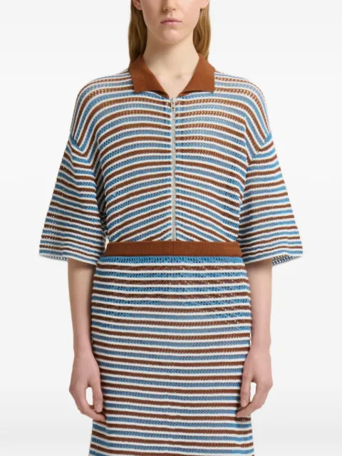 Marni полосатая юбка А-силуэта в технике кроше