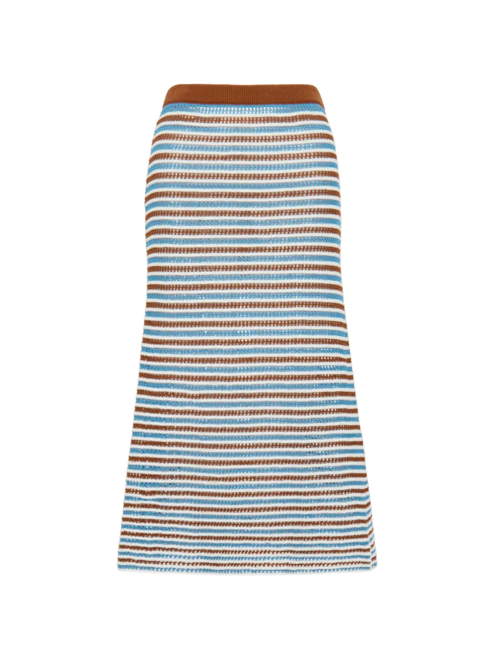 Marni striped crochet A-line skirt - Weiß