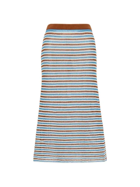 Marni striped cotton crochet skirt