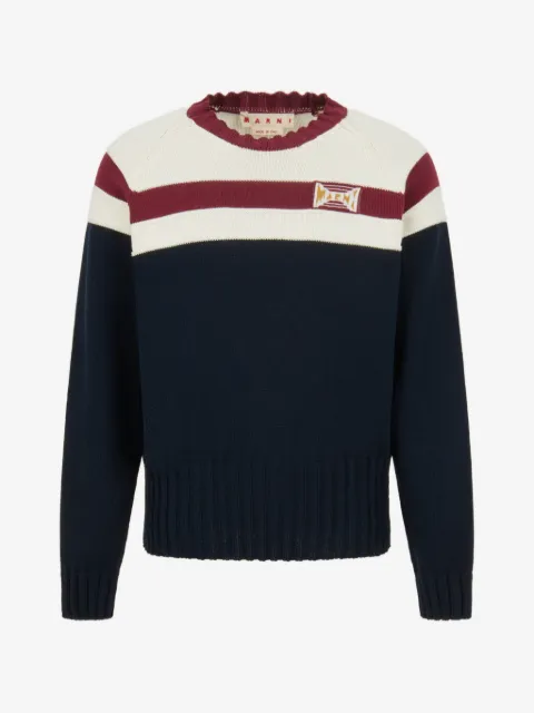 Marni cotton jumper with contrast stripe