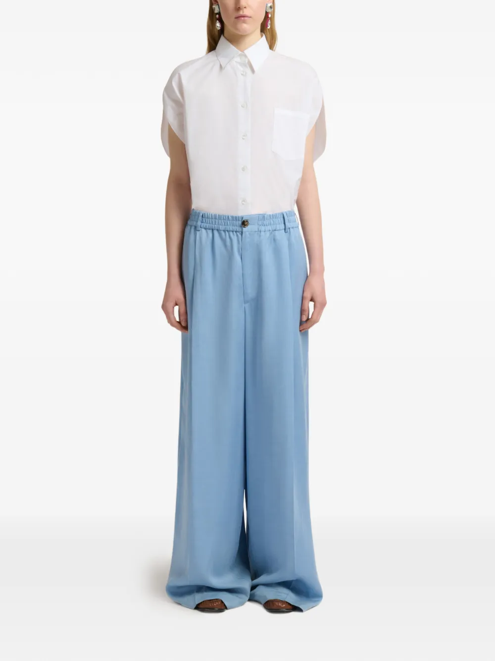  Marni Pantaloni Con Pieghe - Blu 