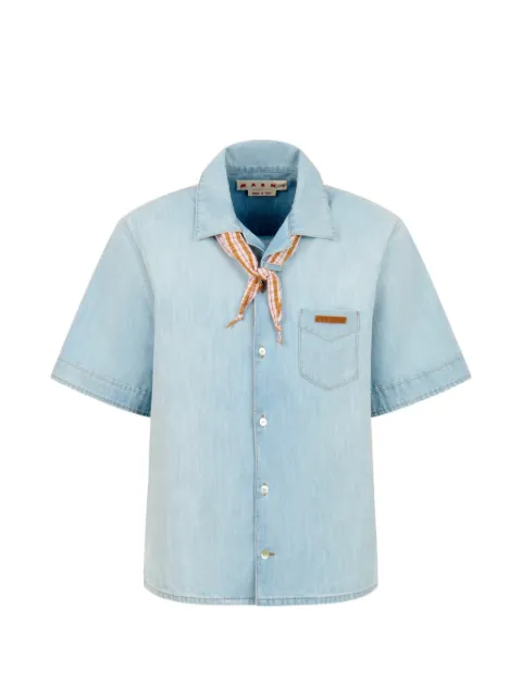 Marni قميص بجيب على الصدر وربطة عنق