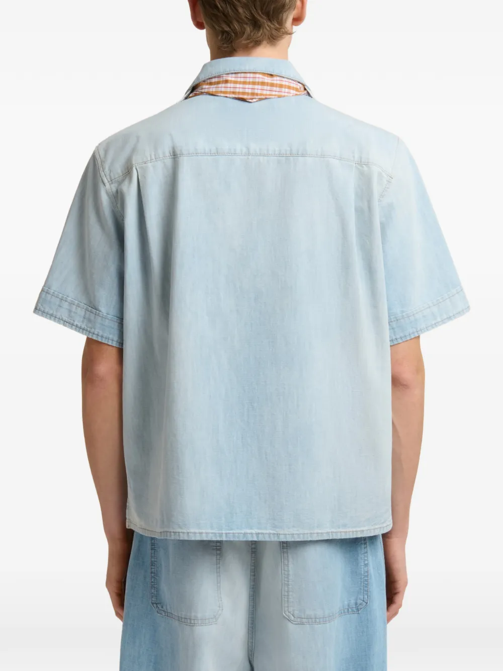 Marni Chambray overhemd met stropdas Blauw