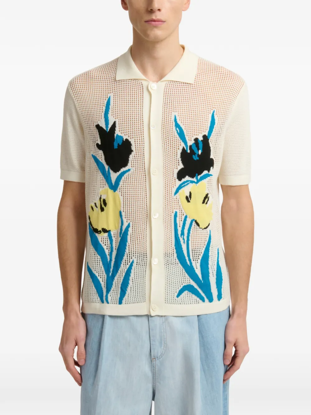 Marni Katoenen vest met bloemen Wit