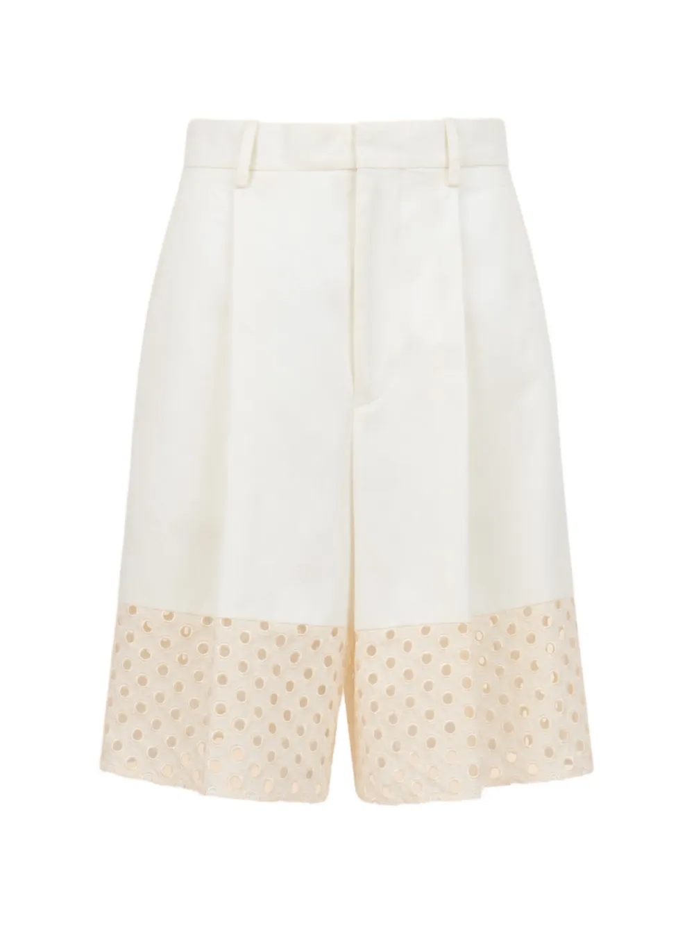 Marni broderie anglaise pleated shorts - Bianco