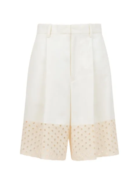Marni broderie anglaise pleated shorts
