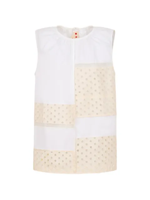 Marni blusa sin mangas con bordado inglés