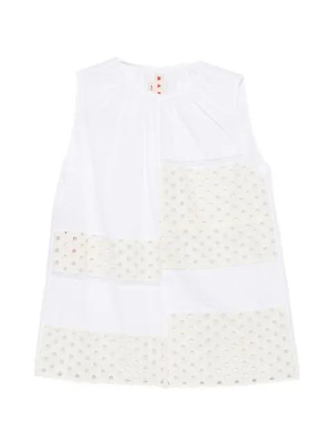 Marni blusa sin mangas con bordado inglés
