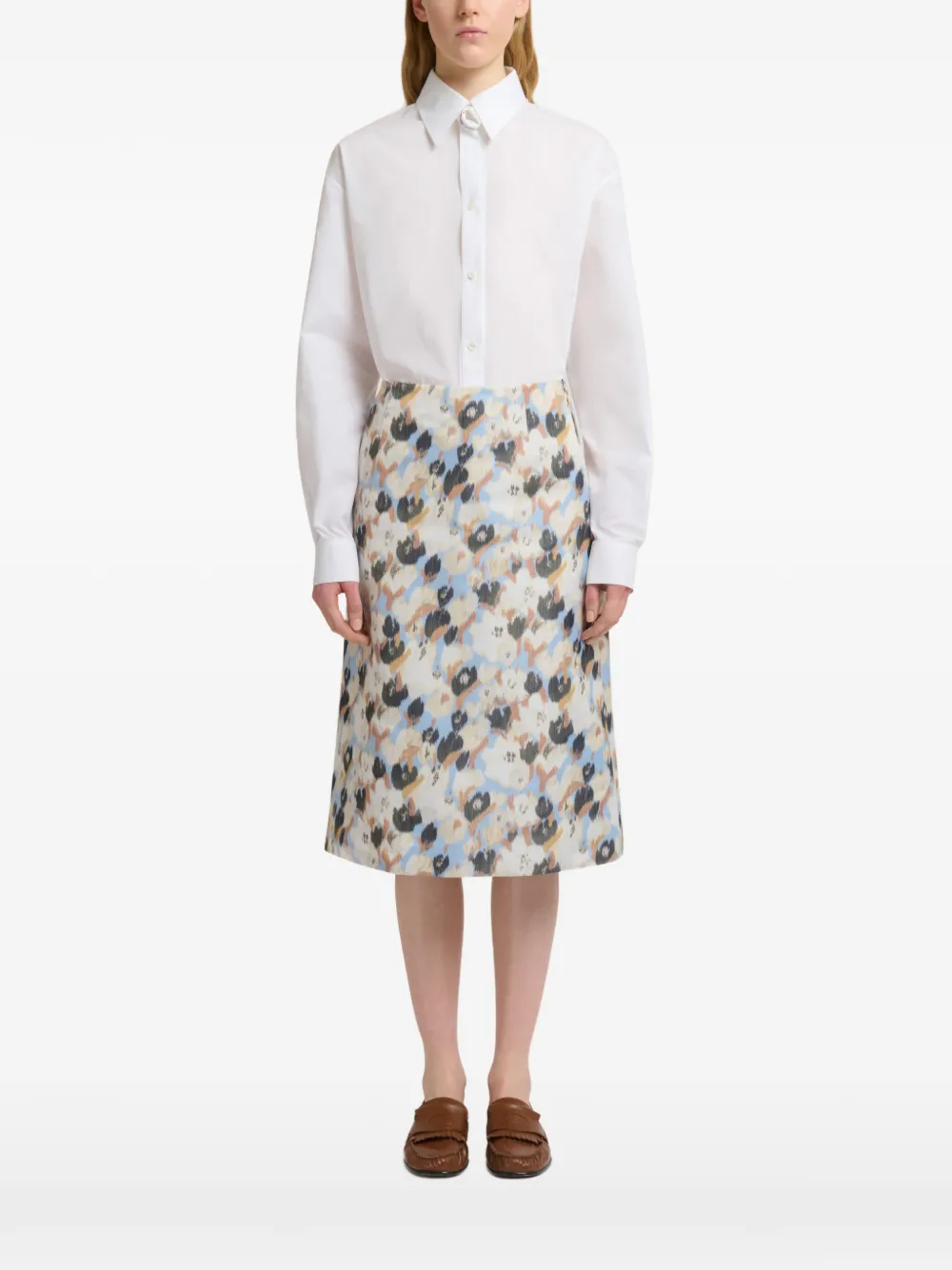 Marni Gonna svasata Secret Bouquet - Bianco