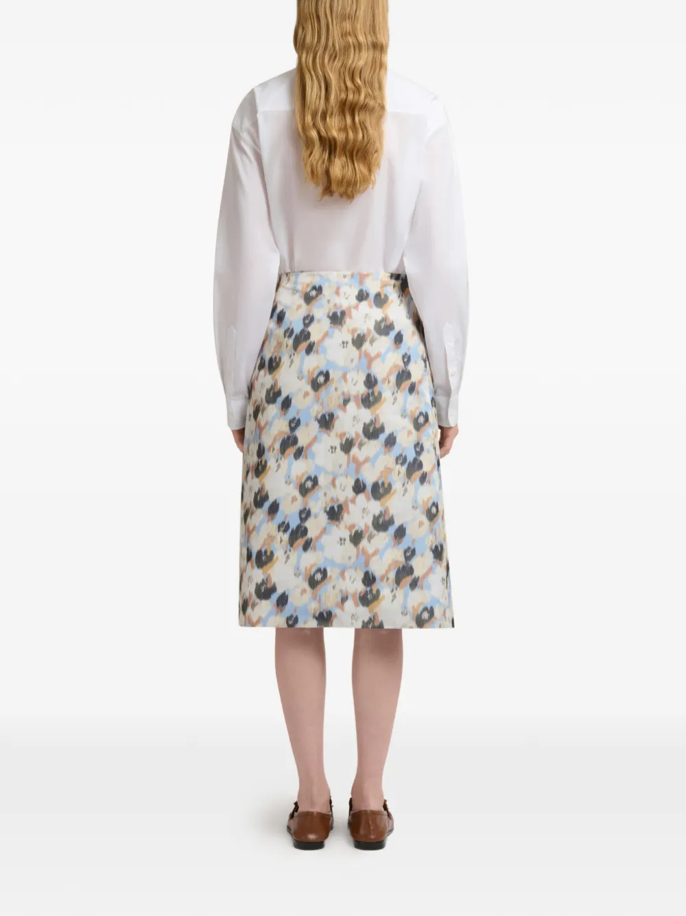 Marni Duchesse rok met Secret Bouquet-print Wit