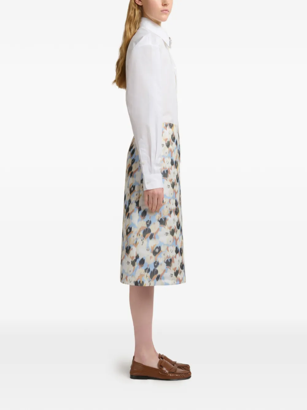 Marni Duchesse rok met Secret Bouquet-print Wit