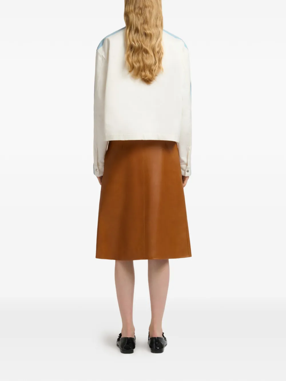 Marni Gestreept gabardine shirtjack met rits Wit