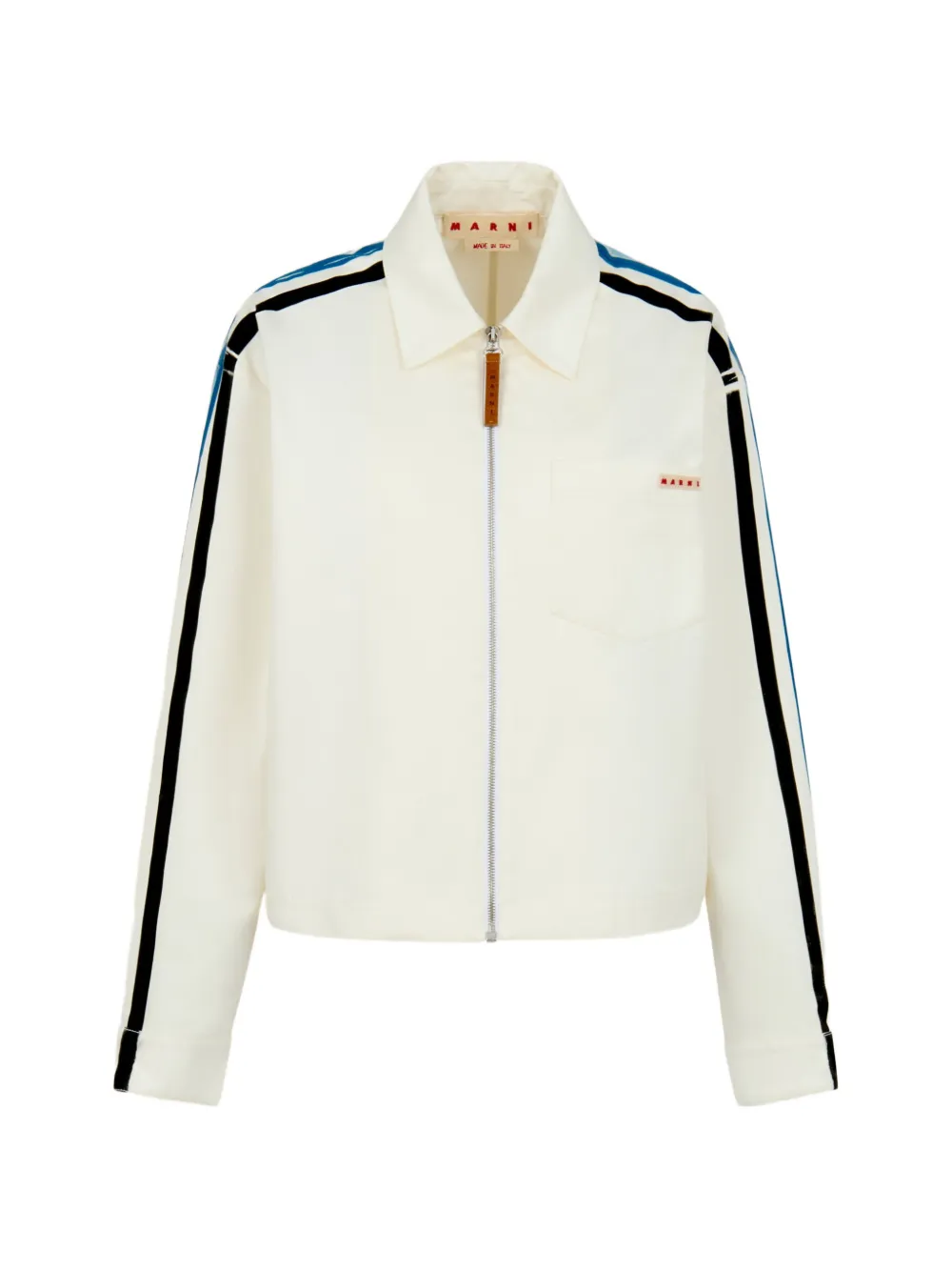 Marni Camicia a righe con zip - Bianco