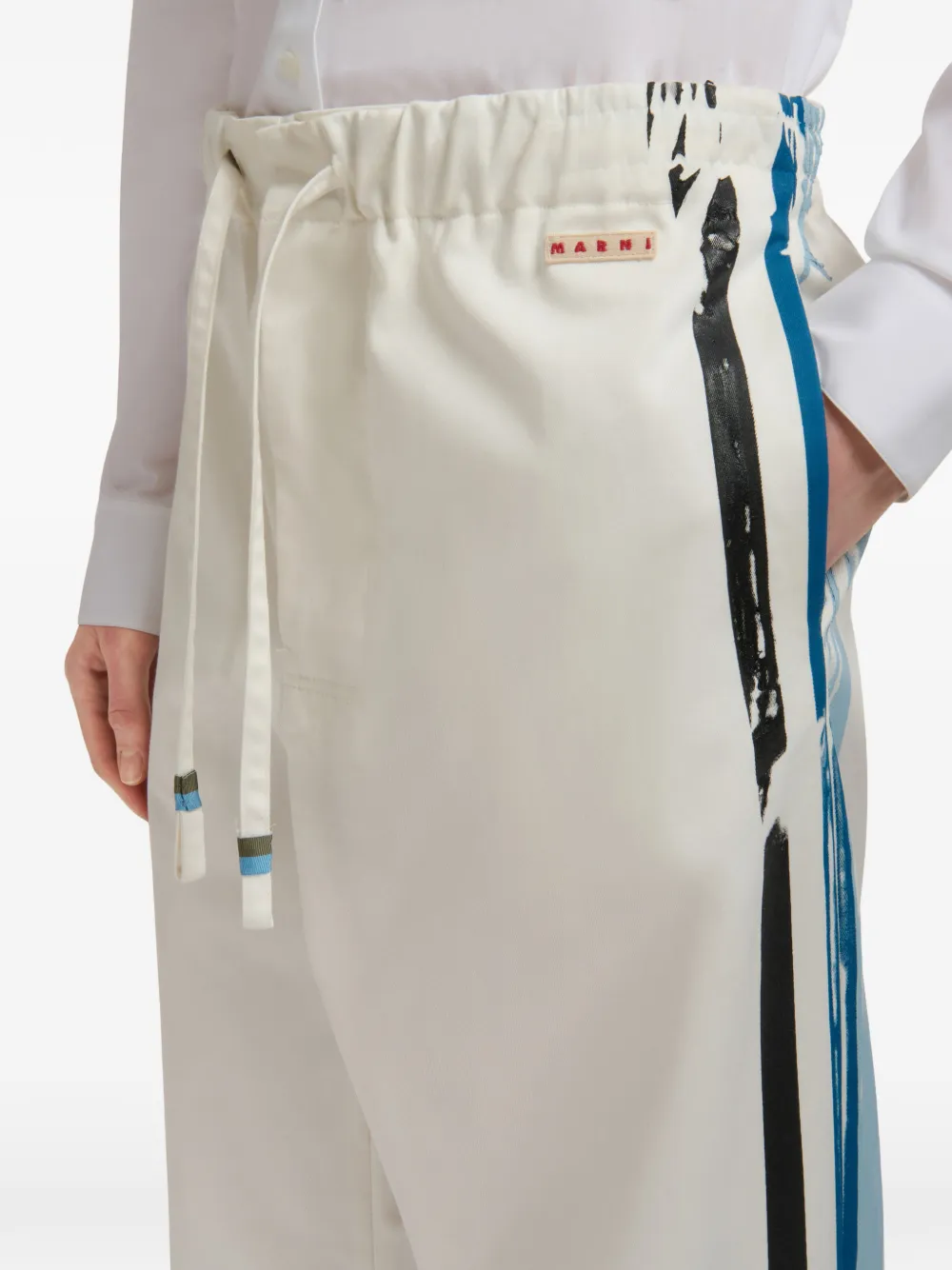Marni Gabardine trainingsbroek met strepen Beige