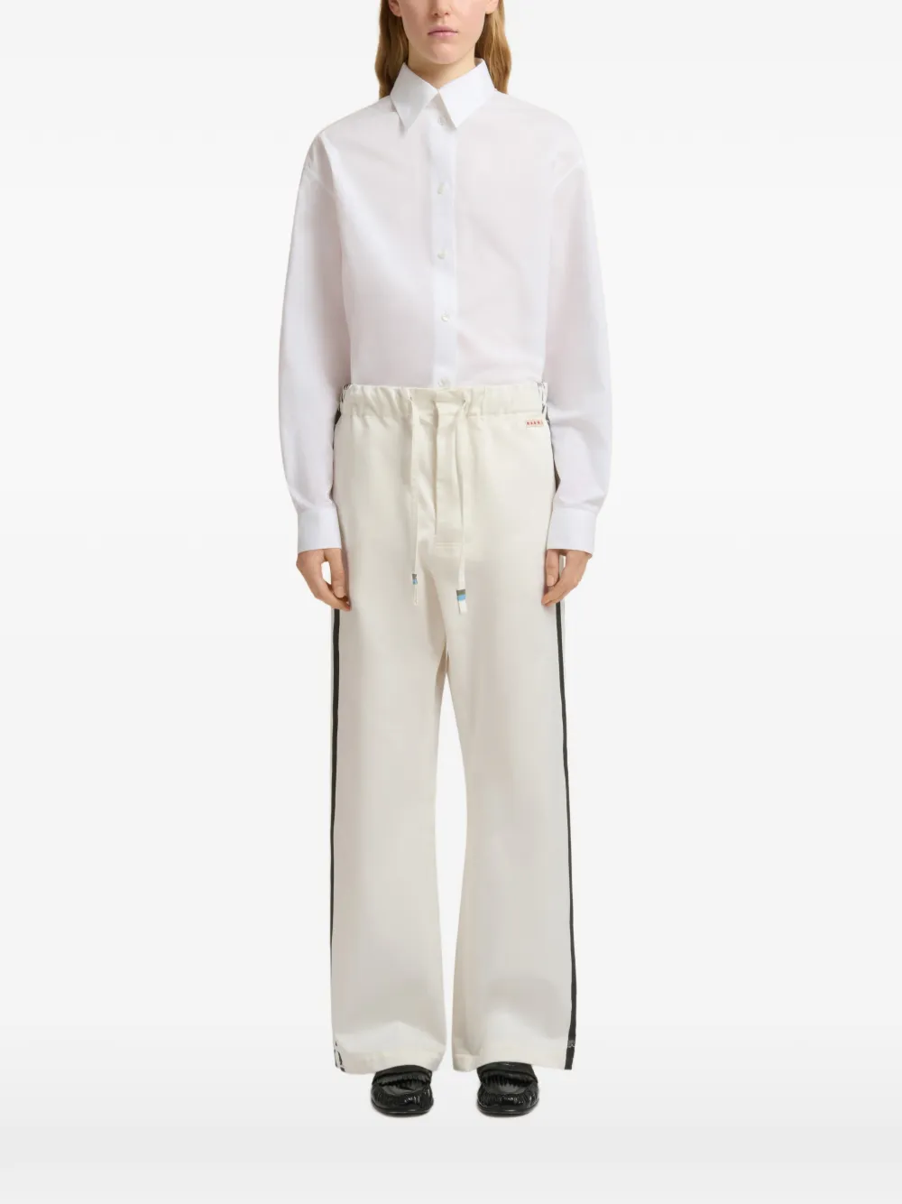 Marni Gabardine trainingsbroek met strepen Beige