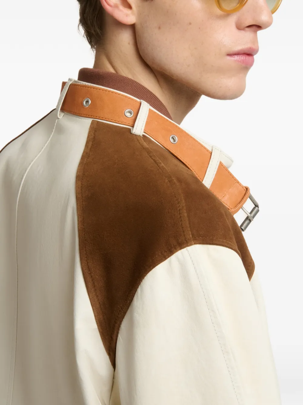 Marni Nappaleren jack met gespkraag Beige