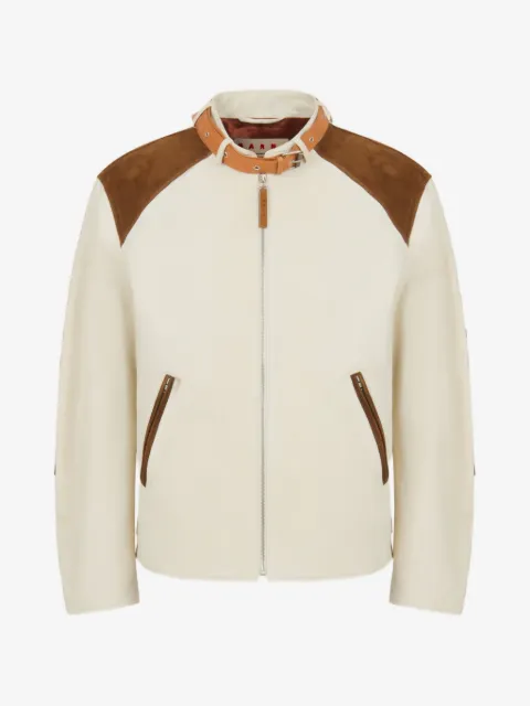 Marni contrast shoulder buckle bomber jacket