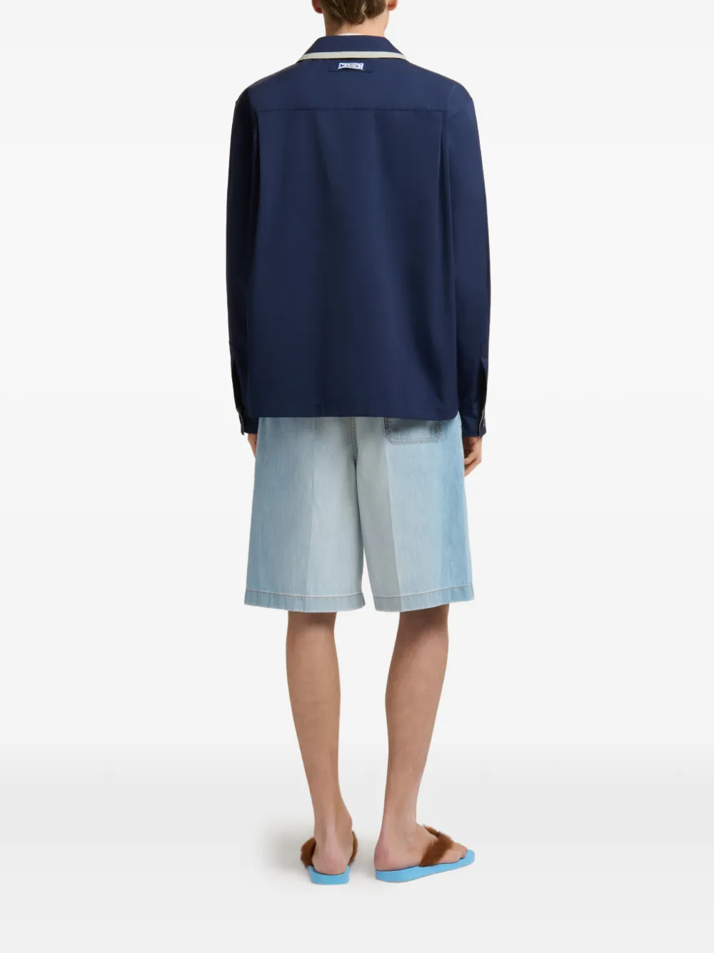 Marni Cuban blazer met strepen en yoke-detail Blauw