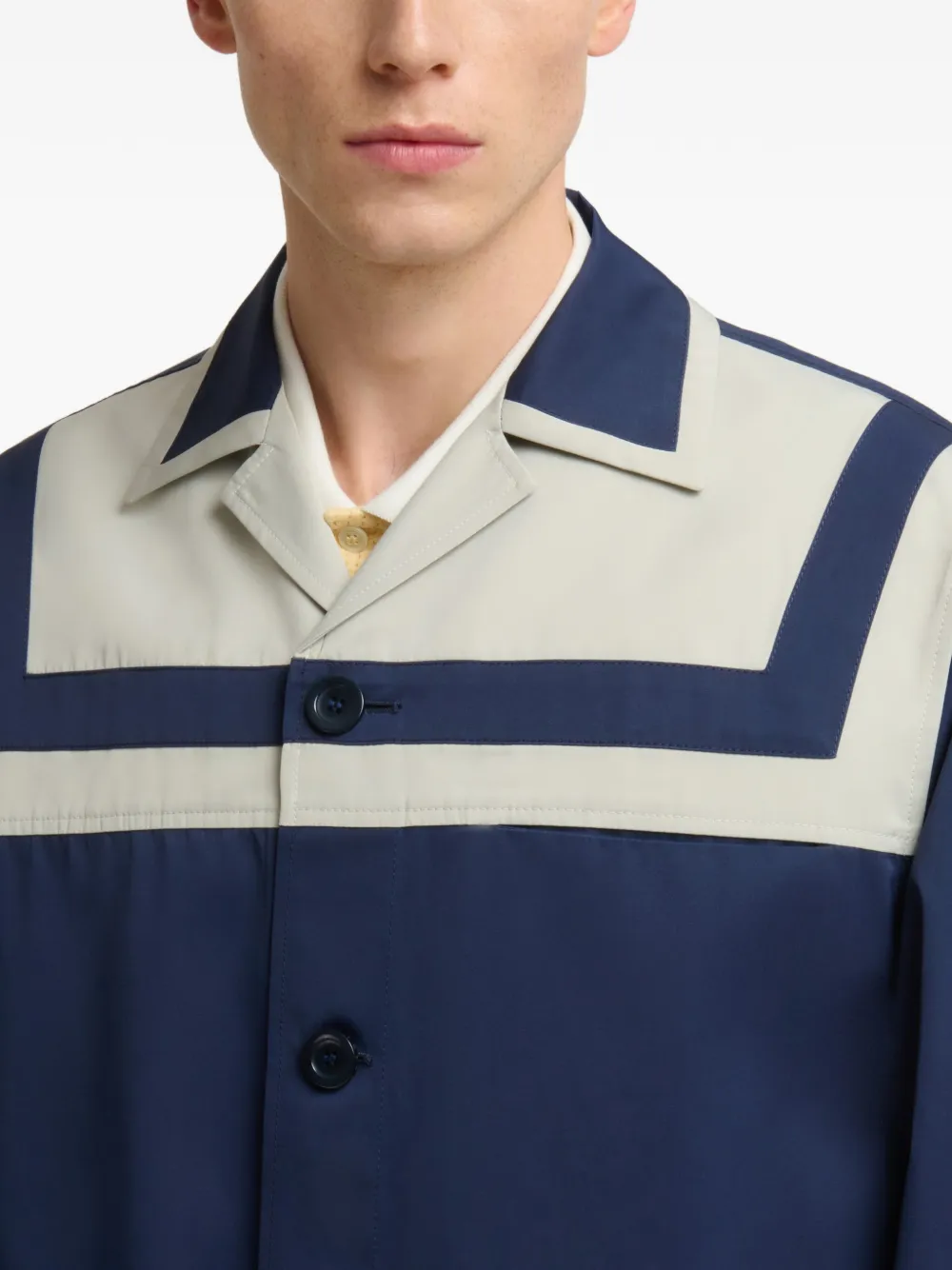 Marni Cuban blazer met strepen en yoke-detail Blauw