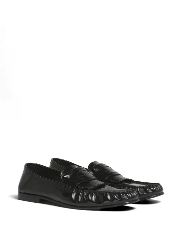 Marni Fringe Leather Loafers | Black | FARFETCH