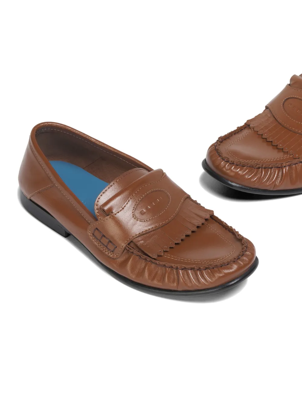 Marni Loafers met logo en franje Bruin