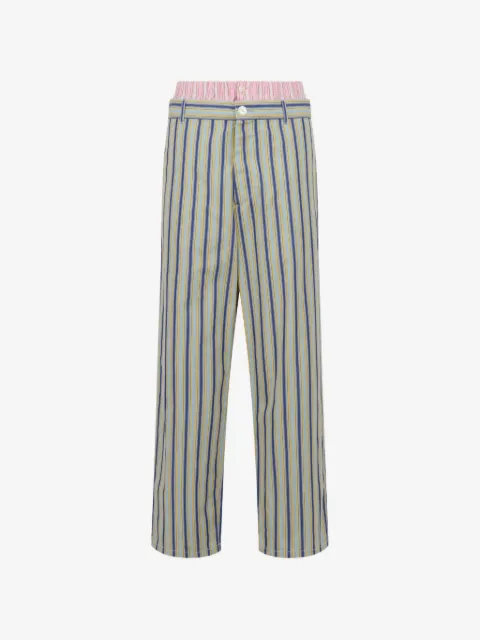 Marni striped poplin trousers with trompe-l’œil effect