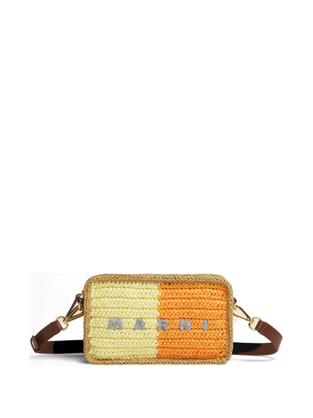 Marni Seaside colour-block camera bag - Marrone