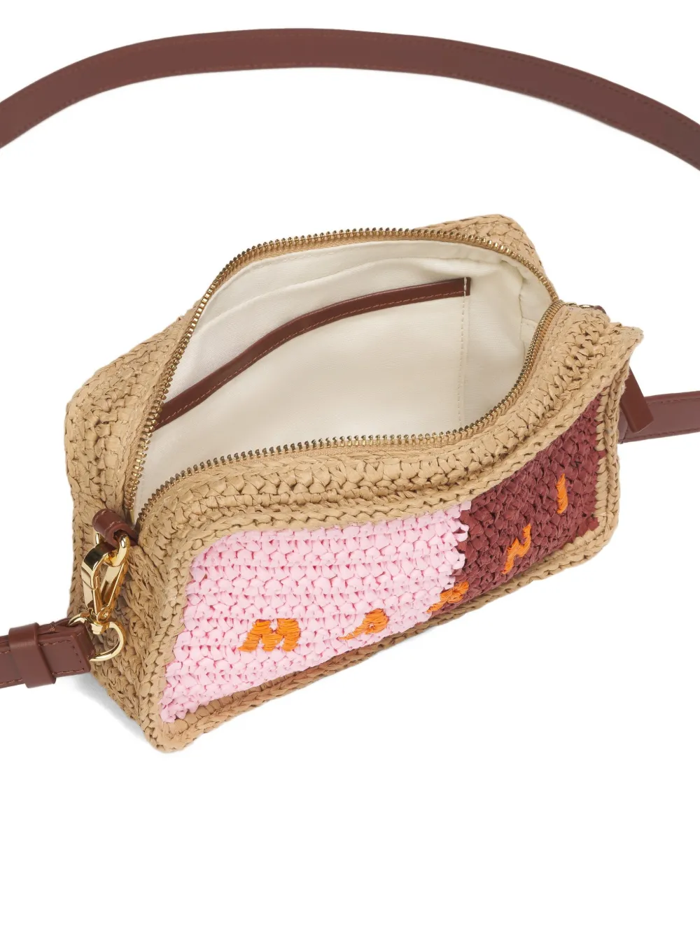 Marni Seaside raffia cameratas Bruin
