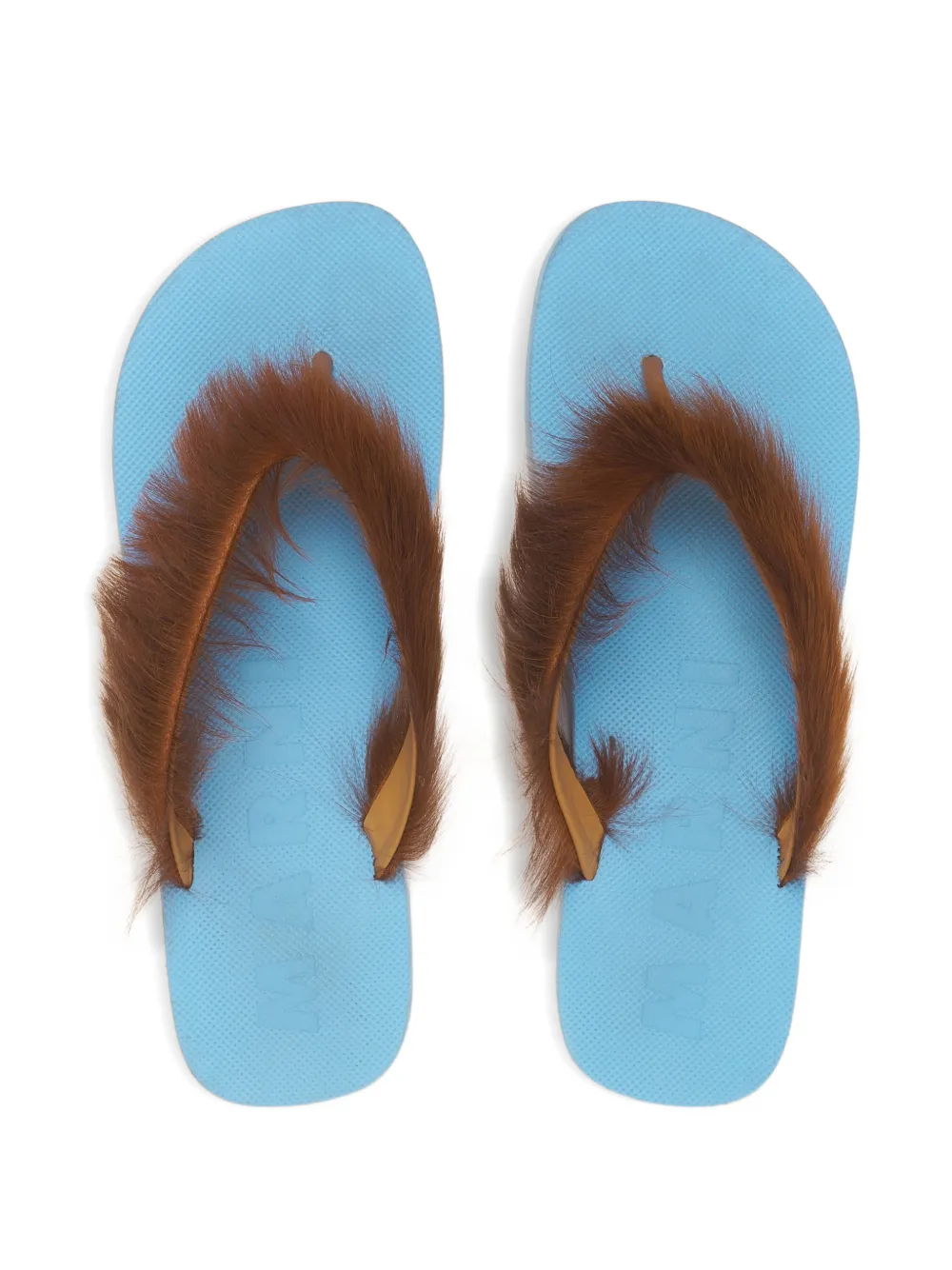 Marni Sandalen met pluizig bandje Bruin