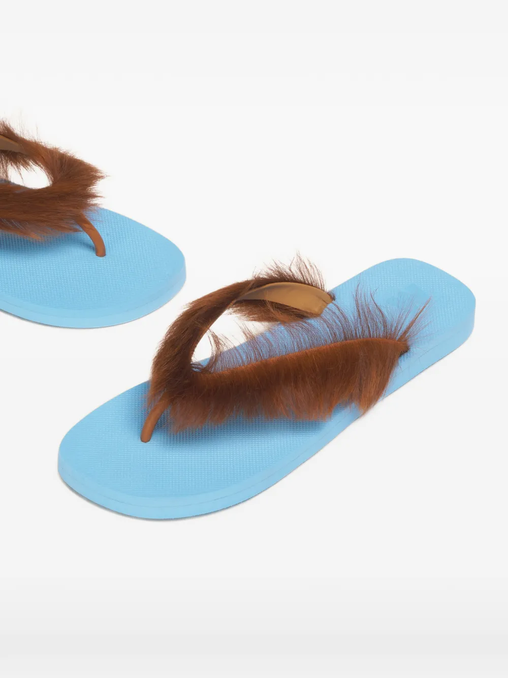 Marni Sandalen met pluizig bandje Bruin