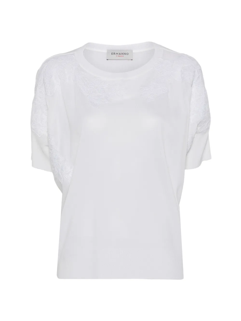 ERMANNO FIRENZE lace short-sleeve T-shirt - Bianco