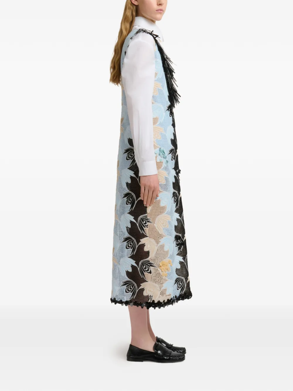 Marni Broderie anglaise jurk Blauw
