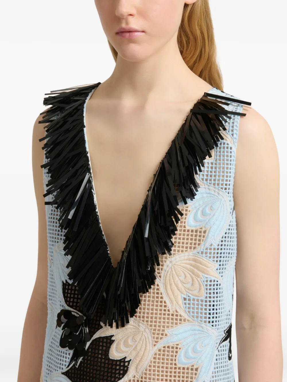 Marni Broderie anglaise jurk Blauw