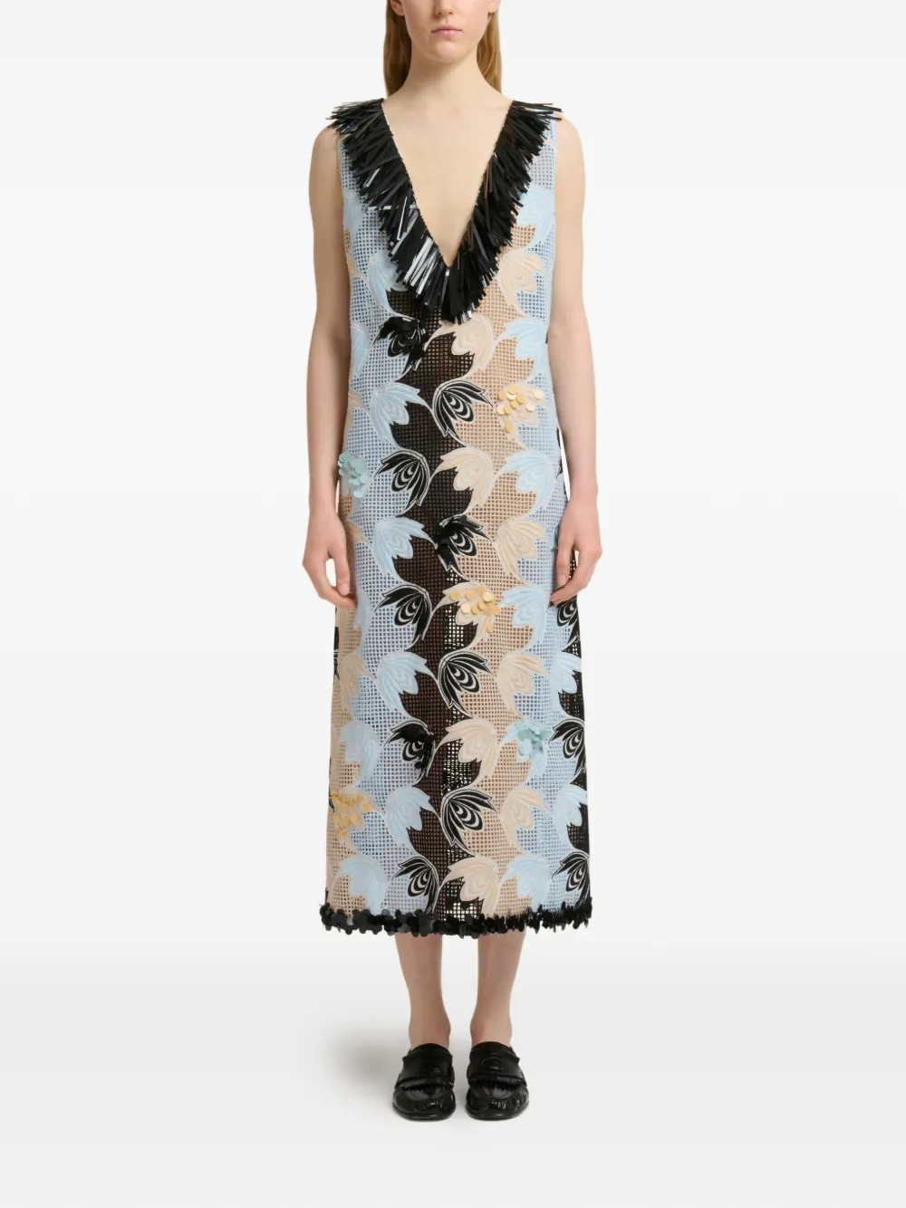 Marni Broderie anglaise jurk Blauw
