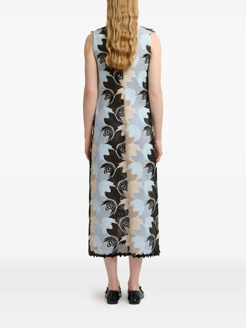 Marni Broderie anglaise jurk Blauw
