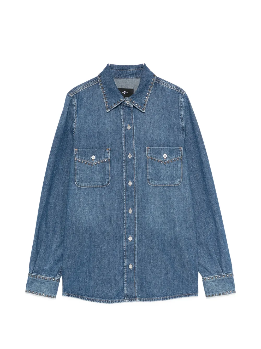 7 For All Mankind studded denim shirt - Blu