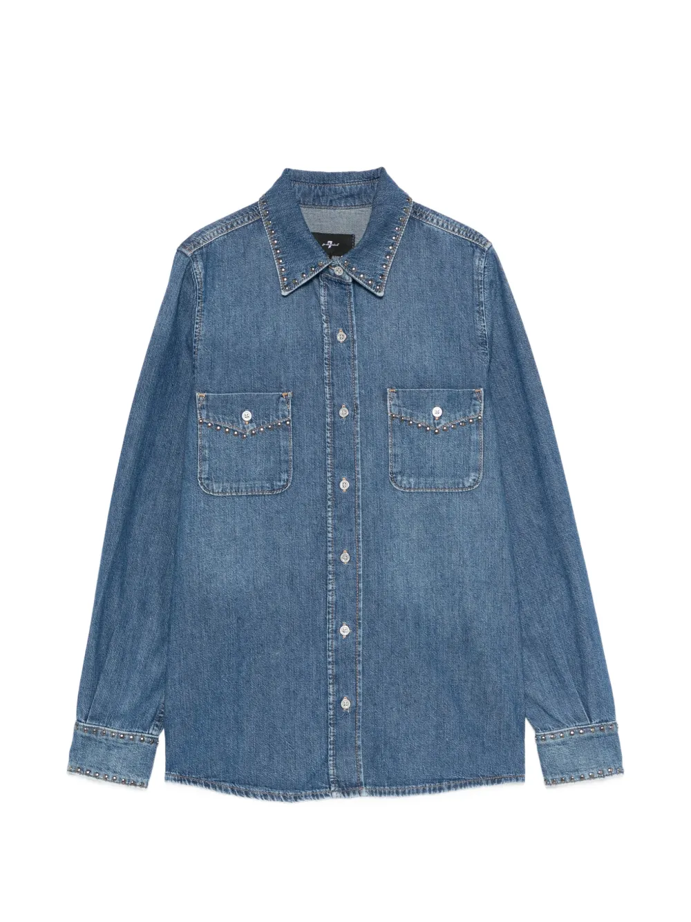 7 For All Mankind studded denim shirt - Blu