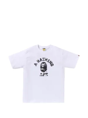 A BATHING APE® Ape Head glitter-effect T-shirt | White | FARFETCH