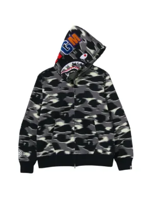 A BATHING APE® Shark カモフラージュ ジップアップ パーカー
