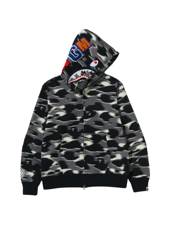 A BATHING APE® ジップアップ パーカー | ブラック | FARFETCH JP
