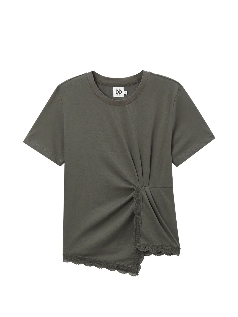 b+ab lace-detail T-shirt - Grigio