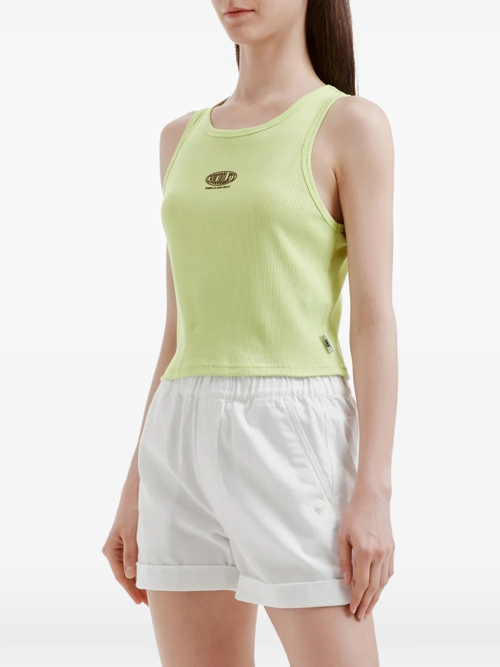  Chocoolate Ribbed Logo Tank Top - Green 