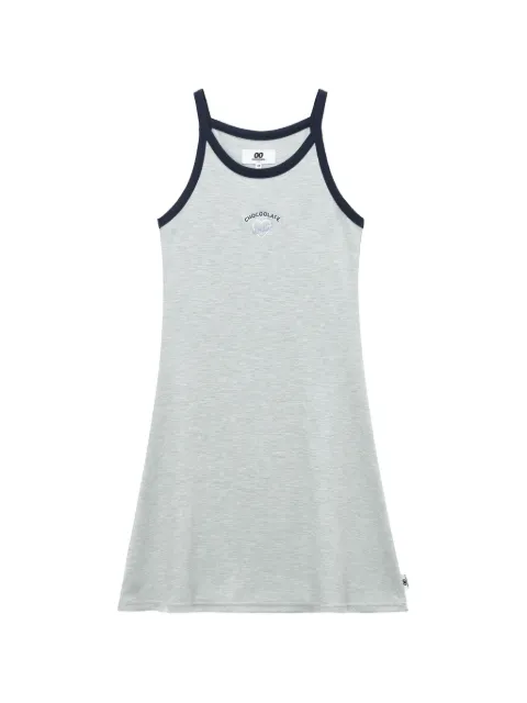 CHOCOOLATE logo-embroidered mini dress
