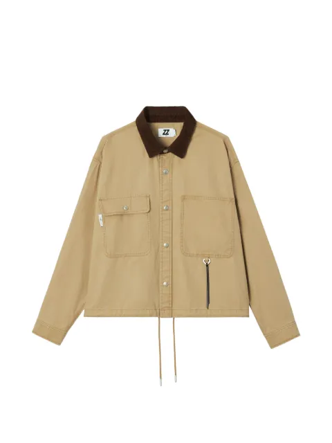 izzue corduroy-collar overshirt